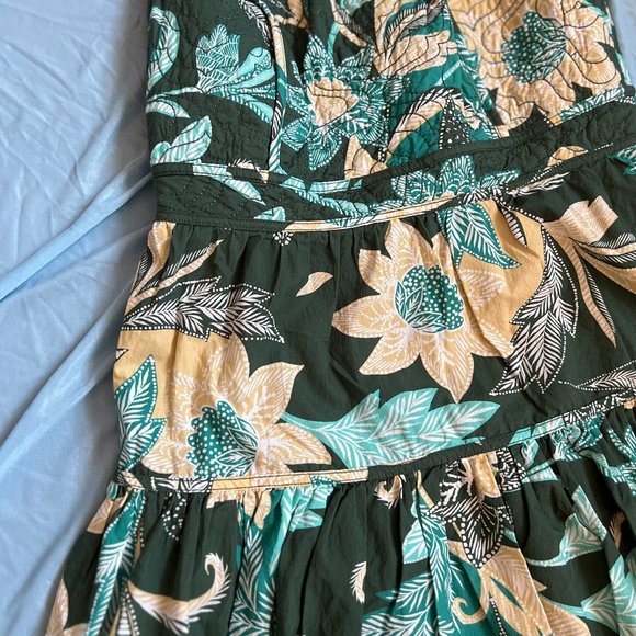 Unsubscribed Quilted Floral Pinafore Midi Dress Size 4 NWT - Picture 3 of 9